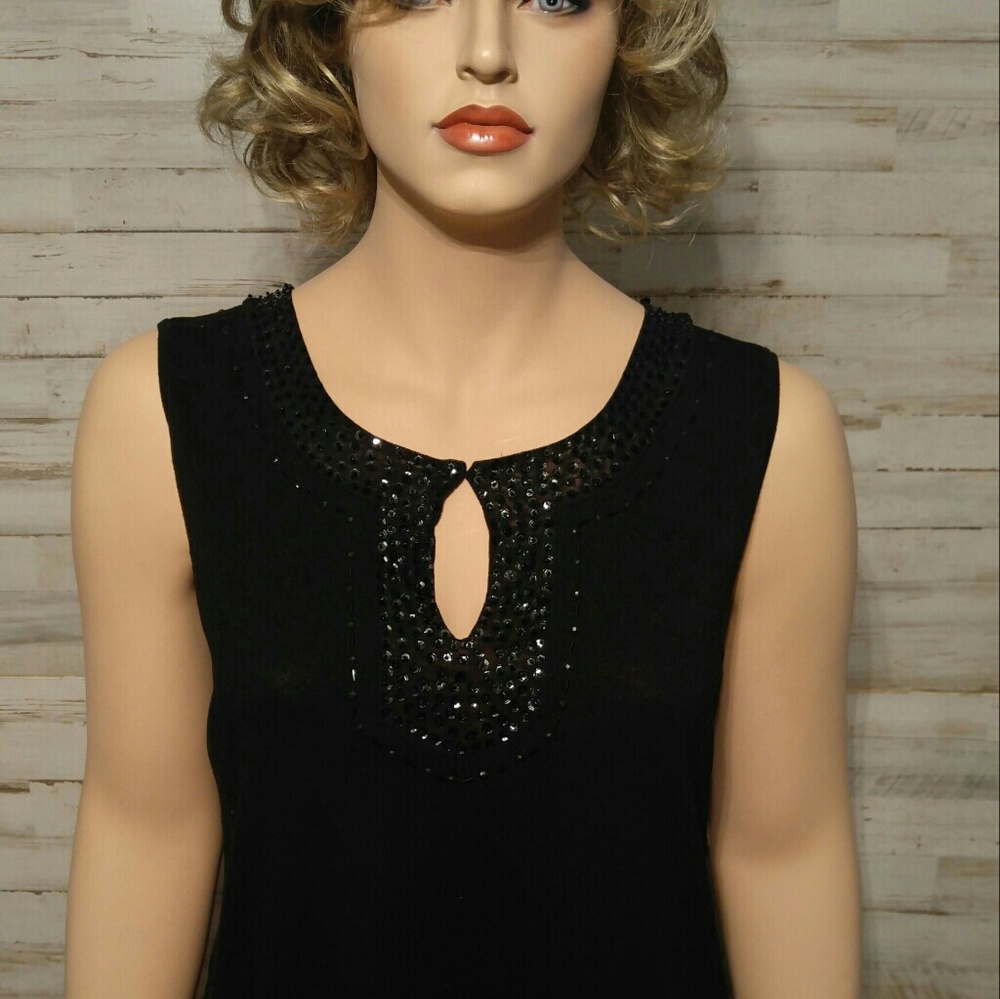 Women's Black Peek a boo top 1x